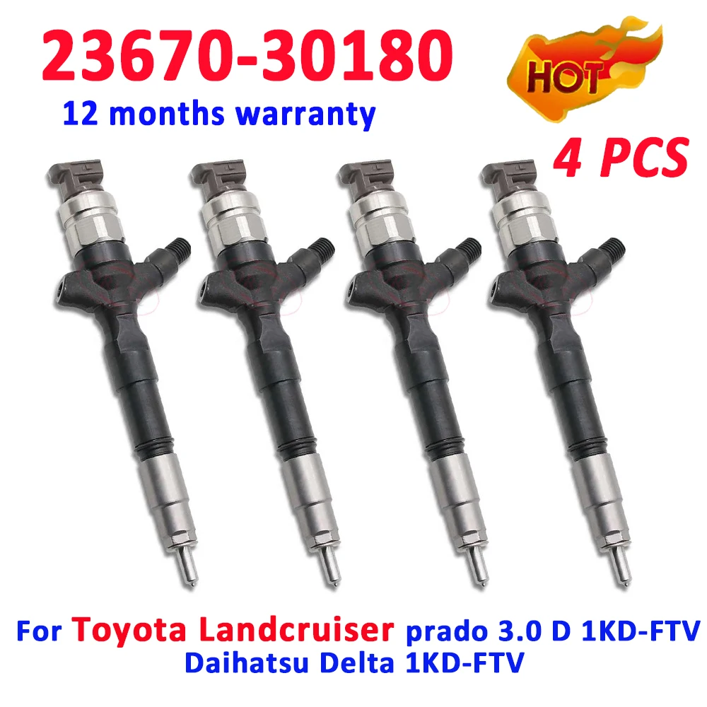 

4 PCS New Orginal 23670-30180 Diesel Fuel Injector 2367030180 Common Rail Nozzle 23670 30180 For Denso Toyota Landcruiser ORLTL