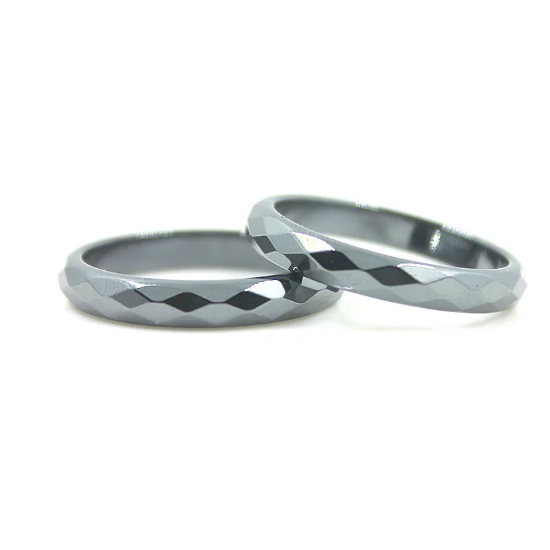 Fashionable 5A high quality 4mm wide face hematite ring (1 pc) natural magnet ring for men and women Size 6/7/8/9/10/11/12