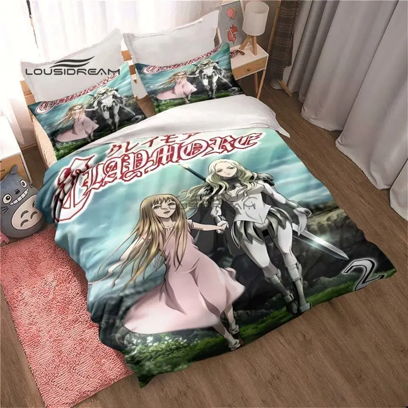 Anime Claymore Bedding Set 3D Printing Cartoon Home Decoration Boy Girl King Size Bedding Set Quilt Cover Pillowcas