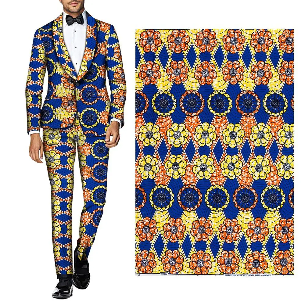 Ankara Stoff Wachs afrikanischer Stoff 100% hochwertige afrikanische Wachs drucke Stoff 2024 weich 6Yard für Kleid