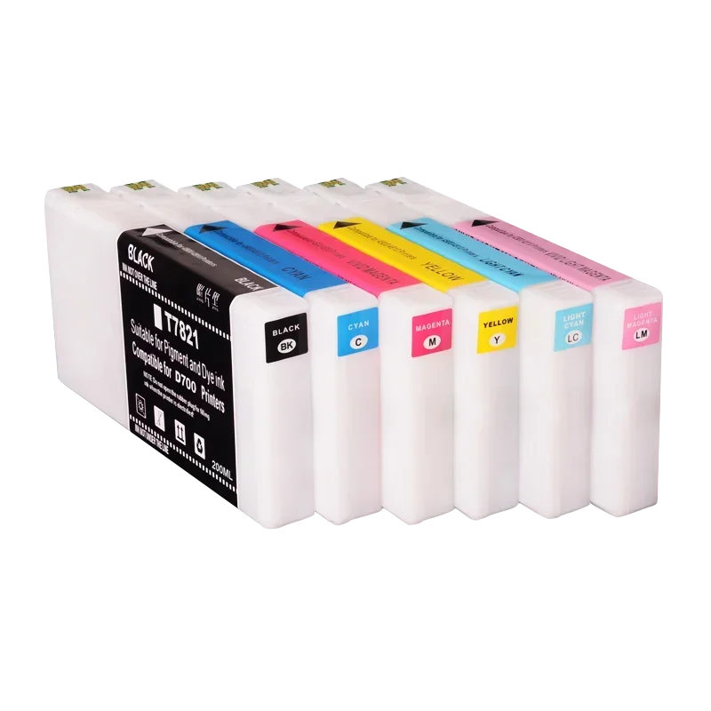 T7821-T7826 Compatible Ink Cartridge Dye Ink Cartridge For Epson SureLab D700 SL-D700 Printer 200ML /PC (6 colors available)