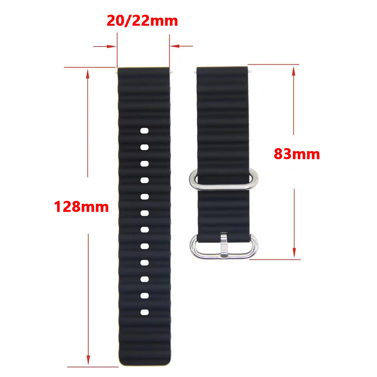 Silicone Ocean Strap for Samsung Watch,Huawei Watch GT 2 and 3 Pro,Garmin Band,50PCs,12mm,16mm,18mm,20mm,22mm, Active 2, Gear S3