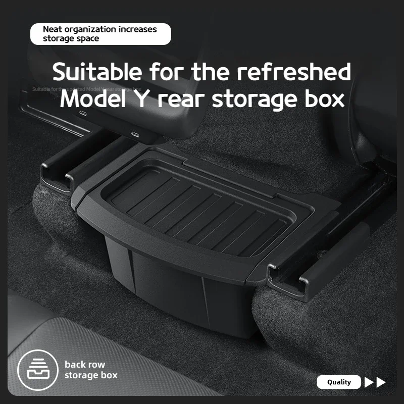 

Suitable for 25 Tesla refreshed ModelY car inner car black armrest box rear storage box with handle rear trash can accessories