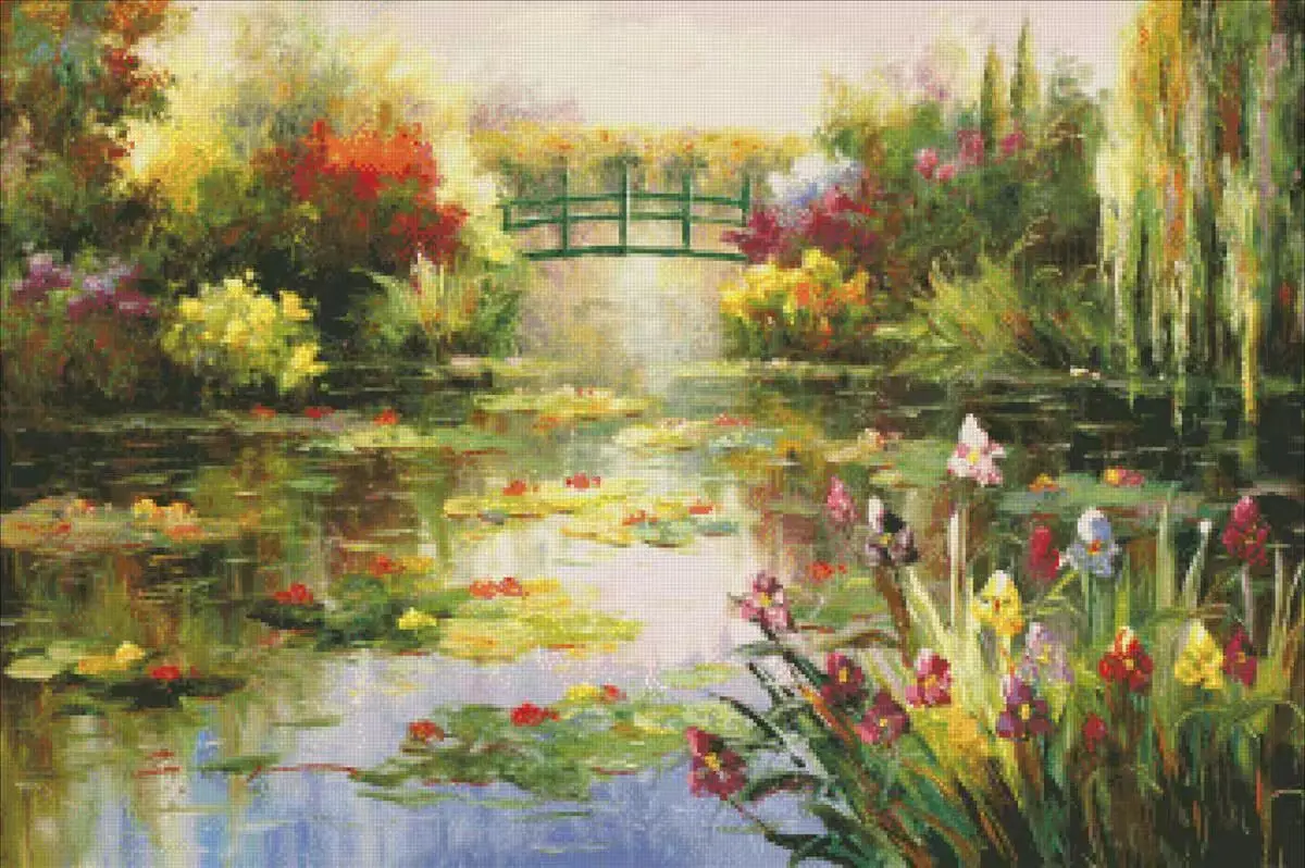 

Пейзажи цвета летнего пруда 18CT 16CT 14CT без печати наборы для вышивки крестом искусство вышивки DIY рукоделие ручной работы домашний декор