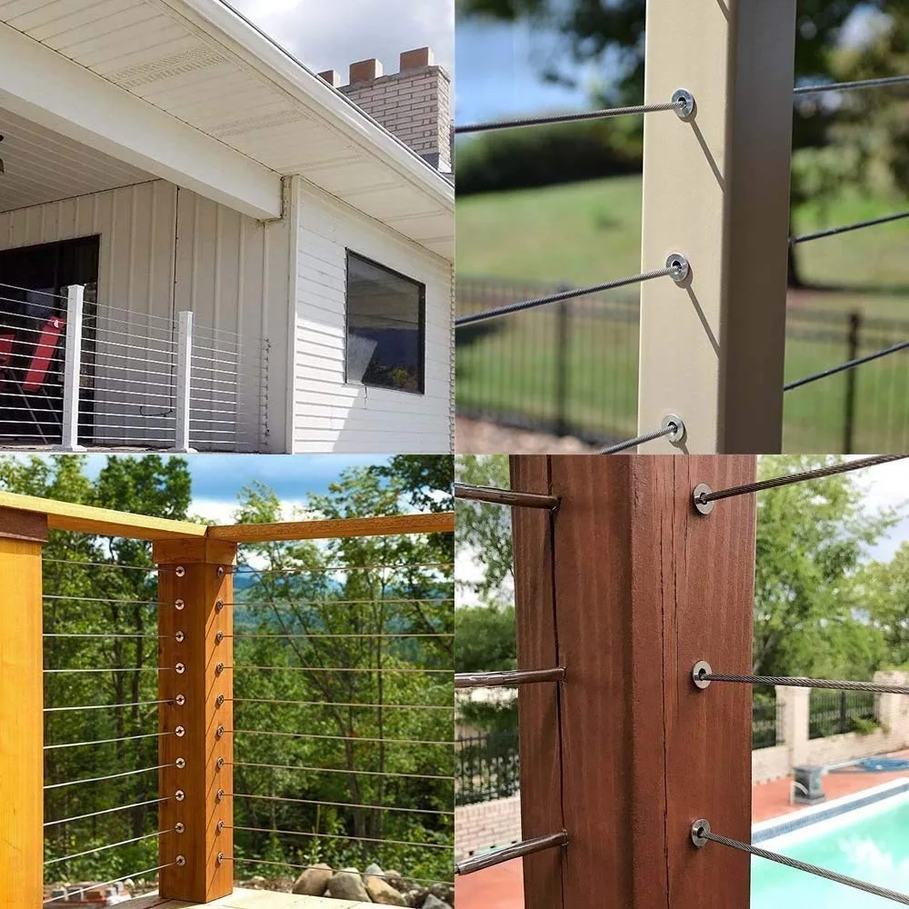 A44Z-120 в упаковке защитных рукавов из нержавеющей стали для кабельных перил диаметром 1/8 дюйма, 5/32 дюйма или 3/16 дюйма, кабельные рейки морского класса T316