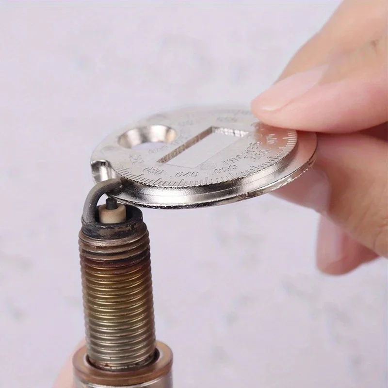 1/2/3/4/5/6Pcs 0.6-2.4mm Range Coin-Type Spark Plug Gage Gap Tool Feeler Spark Plug Gap Measurement Tool