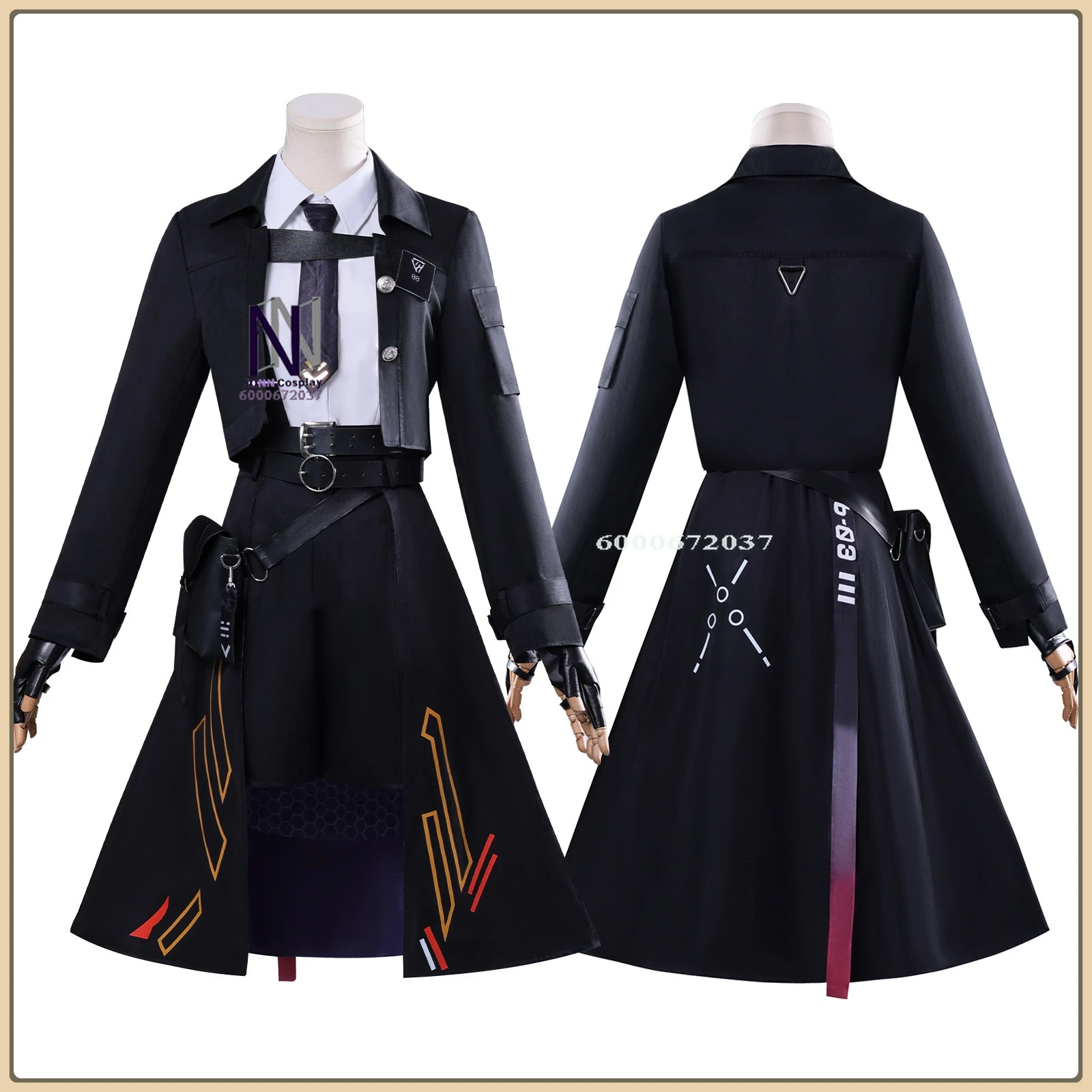 

Game Love and Deepspace Broken Night Sash Shadow Cosplay Costume Black Combat Style Full Set High Quality Anime Clothes (Female)