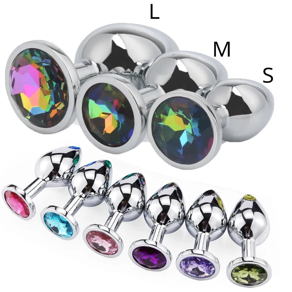 Crystal Metal Anal Plug Sex Toys for Adults Anal Beads Stainless Steel Butt Plug Smooth Anus Beads Sex Toys for Couples Games