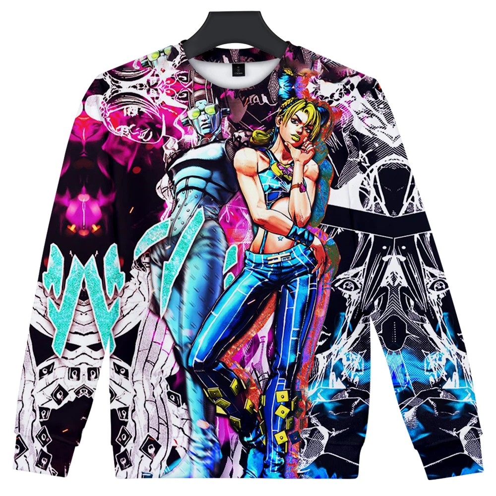 

JoJo's Bizarre Adventure Stone Ocean Sweatshirt 3D O-Neck Men Women's Hoodie Long Sleeve Harajuku Streetwear 2021 Anime Clothes