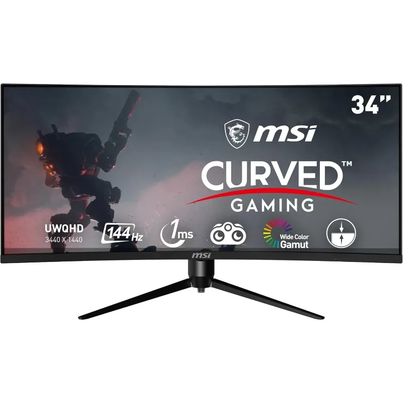 Optix MAG342CQR 1500R Curvature 21:9 Aspect Ratio Narrow Bezel 1ms 3440 x 1440 (UWQHD) 144Hz Refresh Rate Tilt/Swivel