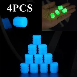 4PCS Tire Valve Luminous Car Tire Caps Car Wheel Hub Glowing Motorcycle Tire Pin Bicycle Valve Plugs