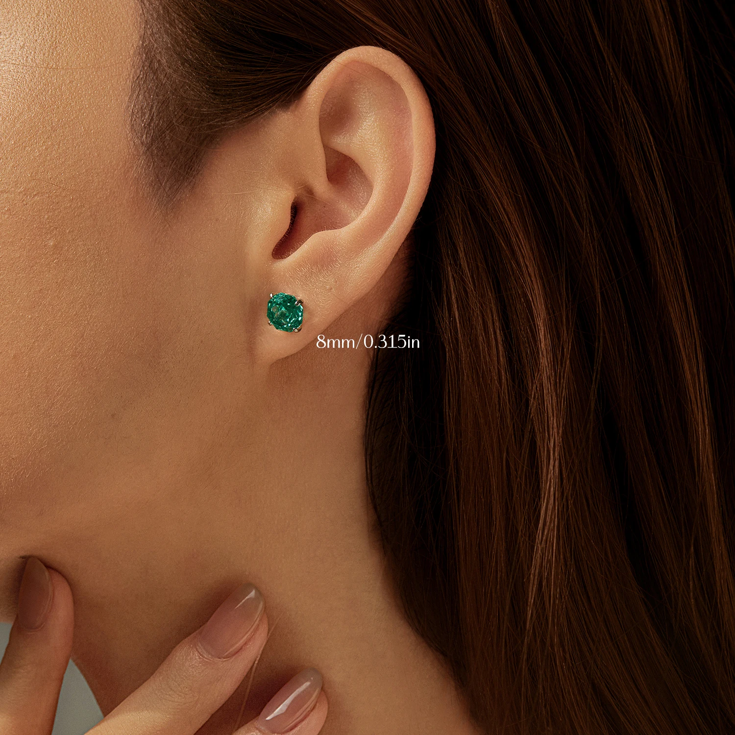 MODIAN 925 Sterling Silver Fresh Octagon Paraiba Color Rose Cut Zircon Stud Earrings For Women And Men Fine Jewelry