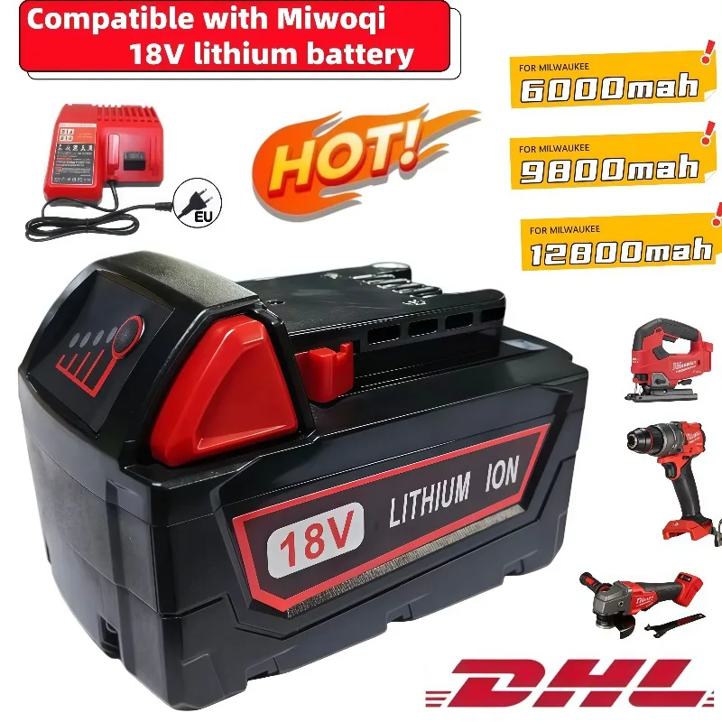 M18B5 BR 6.0/9.8/12.8Ah Lithium Ion Battery For 18V M18 Power Tool XC 48-11-1860 Rechargeable Battery And Charger