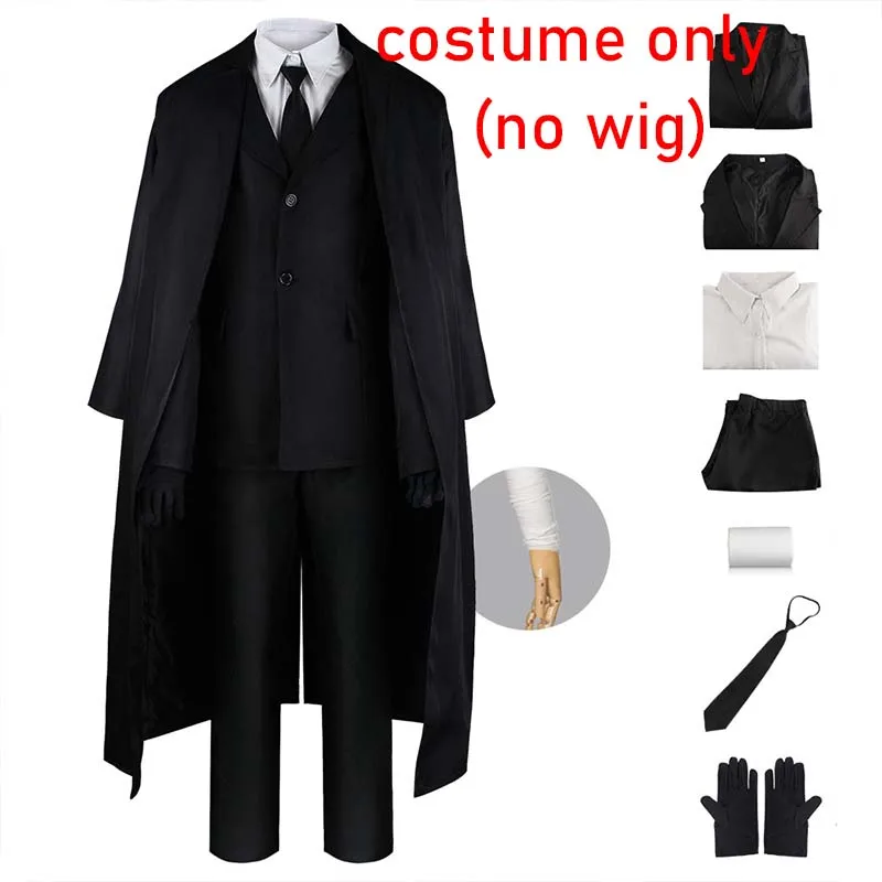 Homchee Trends COS Dazai Cosplay Kostuum Zwarte Trenchcoat Dazai Osamu Outfits Uniform Halloween Kostuum Voor Anime Comic Con