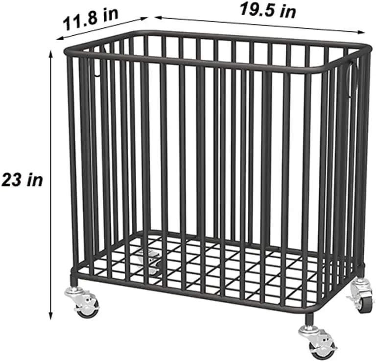 車輪付きの金属製バスケット,洗濯かご,衣類やリネンの収納,リビングルーム,バスルーム,cl用の大きなビン