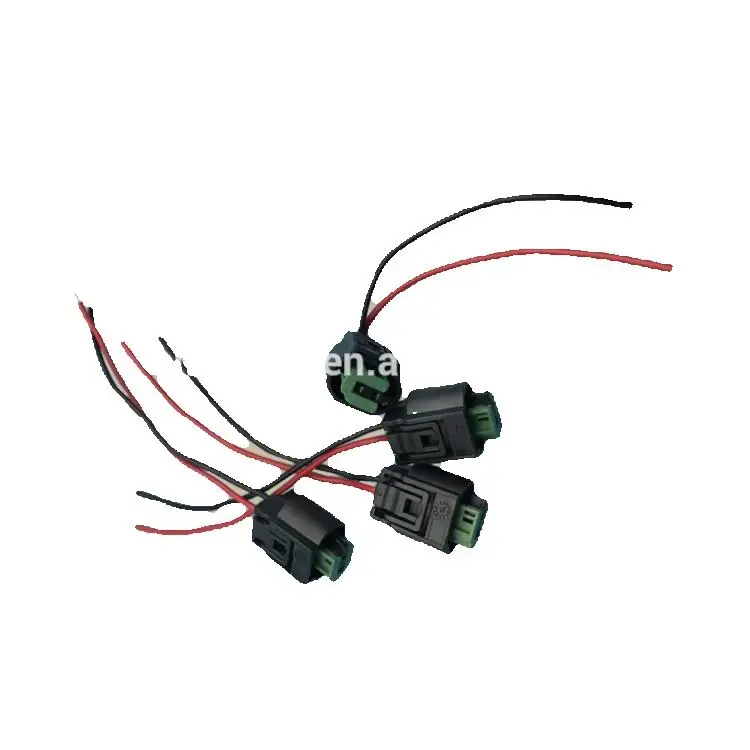 Free shipping 50/100 pcs Tyco 2 pin female fuel injector automotive wiring connector 1-967644-1 with 15cm 20AWG wire