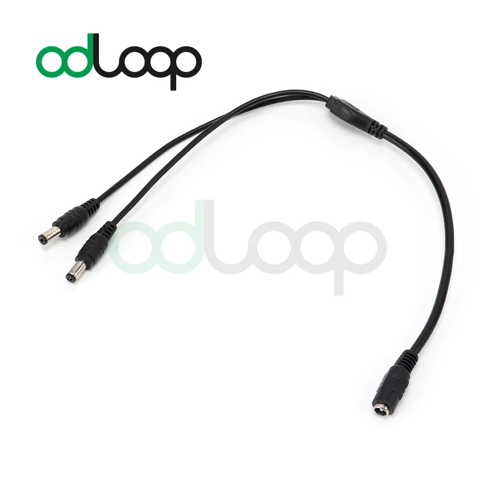 ODLOOP-Cable divisor de enchufe de alimentación macho, tira Led CCTV, 12v DC, 1 hembra a 2 4 vías