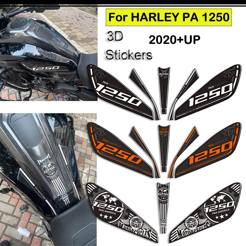 

For HARLEY Pan America 1250 2020 2021 2022 Motorcycle Tank Pad Side Gas Fuel Oil Kit Knee 3D Stickers Decals Protection
