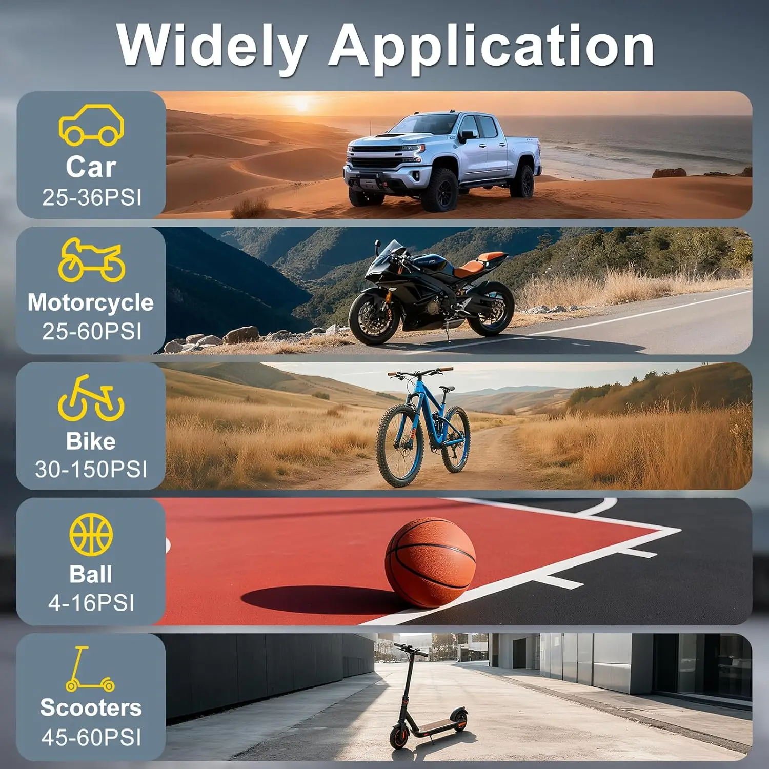 車、バイク、オートバイ用のLCDゲージ付きポータブルデジタルタイヤインフレーター - 高速充填