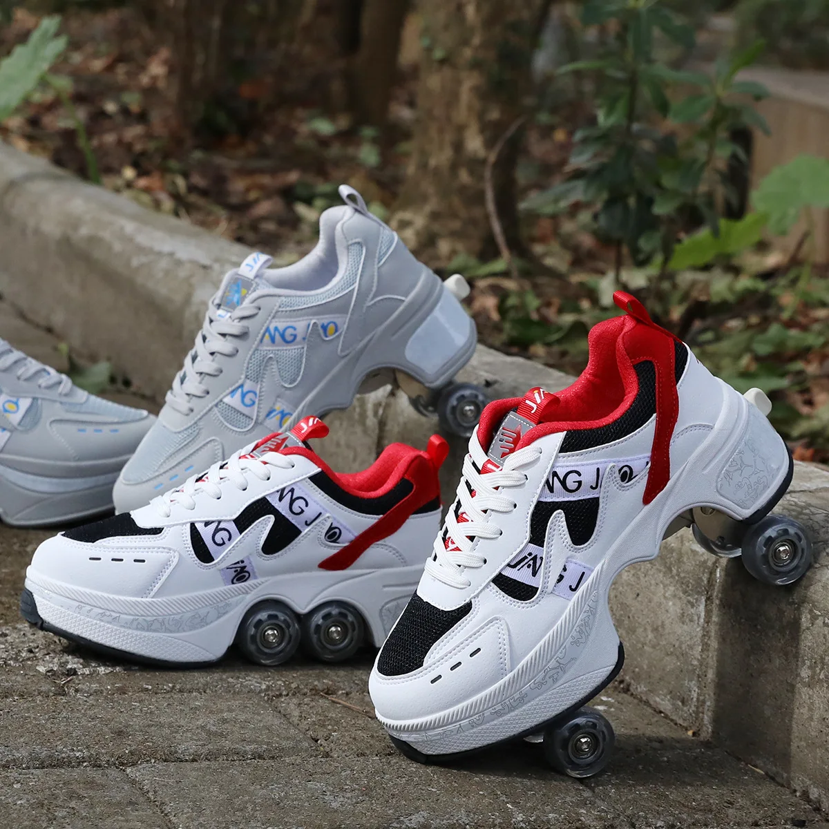 

Shape-shifting Four-wheeled Roller Skates Double Row Roller Skates