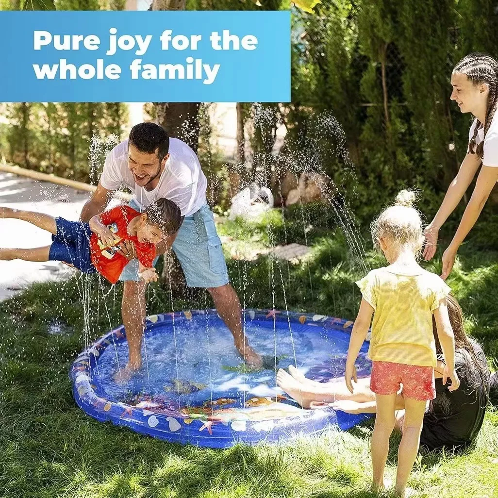 Juguetes inflables de juego con pulverizador de agua para niños, juguetes de piscina al aire libre con estampado de animales