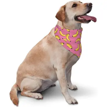 香蕉3D可愛水果紋理狗狗頭巾 arf Trile 聖誕節感恩節雙面狗狗 arf 男女通用 粉紅色 10 最佳銷售 寵物頭巾 - №9