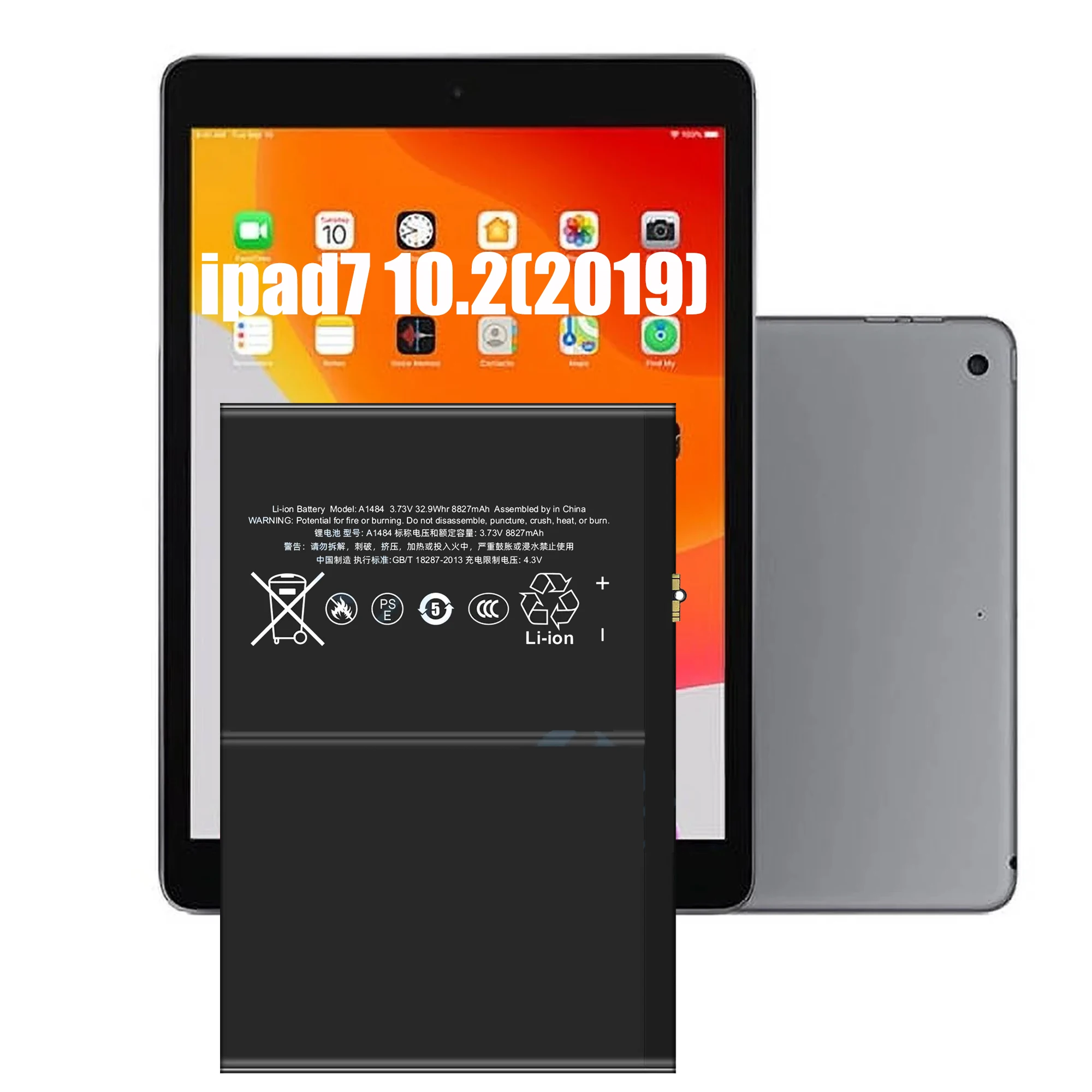 8827mah battery For Apple ipad 7 ipad7 A1484/A1474/A1475/A2197