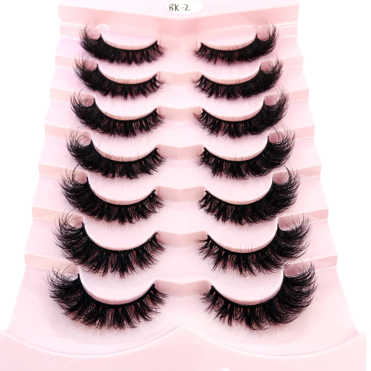 جديد 7 أزواج من رموش المنك الاصطناعية ثلاثية الأبعاد الطويلة الطبيعية الرموش الصناعية مجموعة ماكياج رموش بالمنك تمديد الرموش عين قصيرة