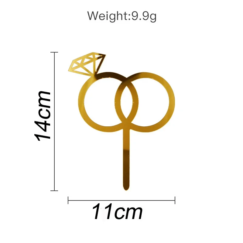 Acrylic Cake Topper Romantic Proposal Diamond Ring Bride To Be Wedding Party Cake Decoration Wedding Baking Party tag