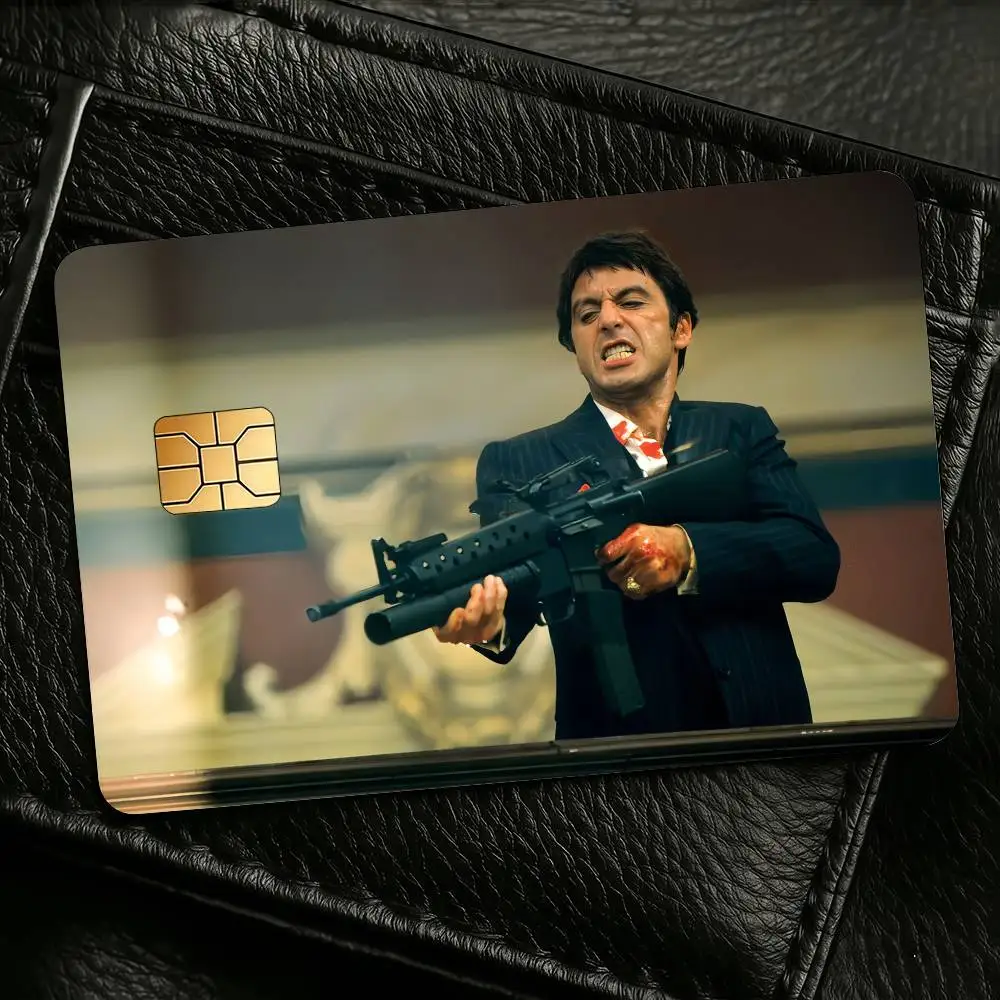 S-Scarface Credit Skin Cover Card Stickers 4PCS Film Bus Pass Front Decoration Bank Debit Waterproof