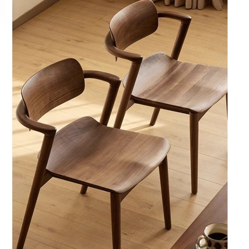 

North American Black Walnut Solid Wood Dining Chair Armchair