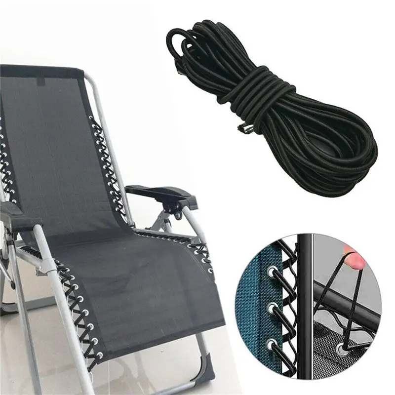 AA10RR 8Pcs Elastic Camping Multistrand Dichotomanthes Rope Sun Loungers Fixing for Recliners Chair Repair Rope Cord Kit