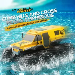 Q137 RC Car 8-Wheel 2.4G Amphibious Off-Road Climbing Stunt Vehicle All Terrain Controlled Gift Toys RTR For Children Kids