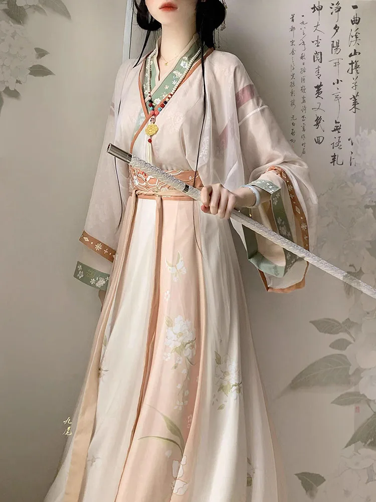 Jin-made Hanfu women's original collar waist-length skirt one-piece broken skirt national style