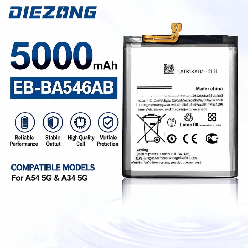 For EB-BA546ABY 3.88V 5000mAh Battery for Samsung Galaxy A54 5G A546/Galaxy A34 5G A346 Mobile Phone Battery Brand New