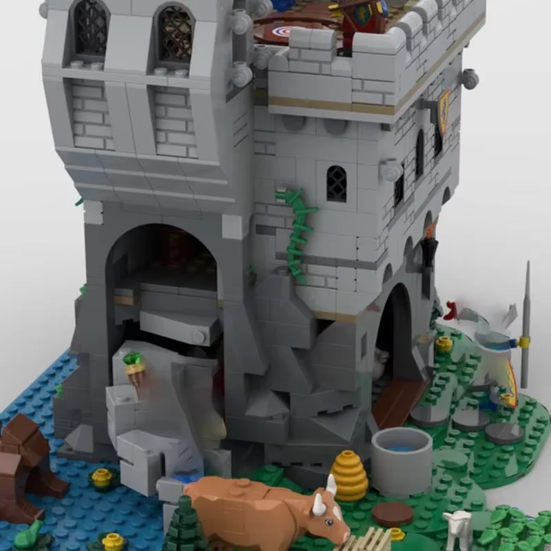 Modelo de torre de guarda de brinquedo de bloco de construção MOC, 1223 peças, conjunto de presente de festival de bloco pequeno criativo