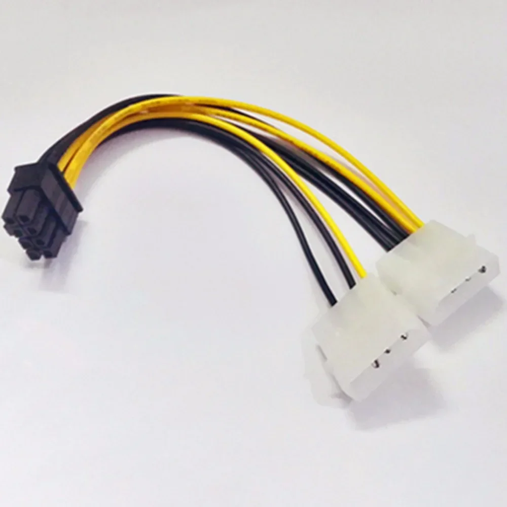 Cavo di alimentazione per scheda video doppia da 18 cm da 8 pin a 4 pin Forma a Y 8 pin PCI Express a doppia scheda grafica Molex da 4 pin