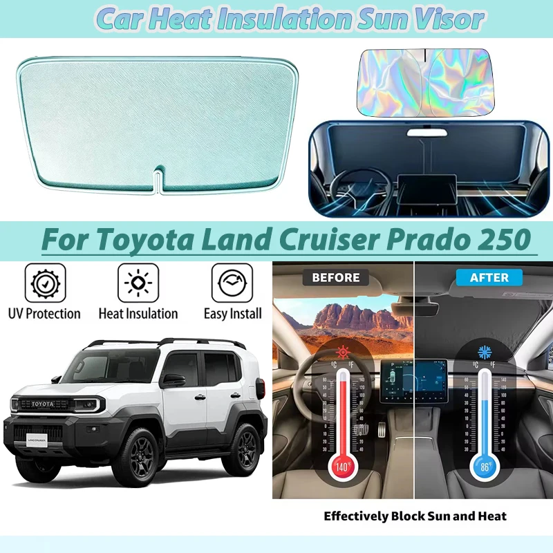 

Car SunShade For Toyota Land Cruiser Prado 250 2026 2025 2024 2027 GX VX Accessories Front Window Protection Sunscreen Interior
