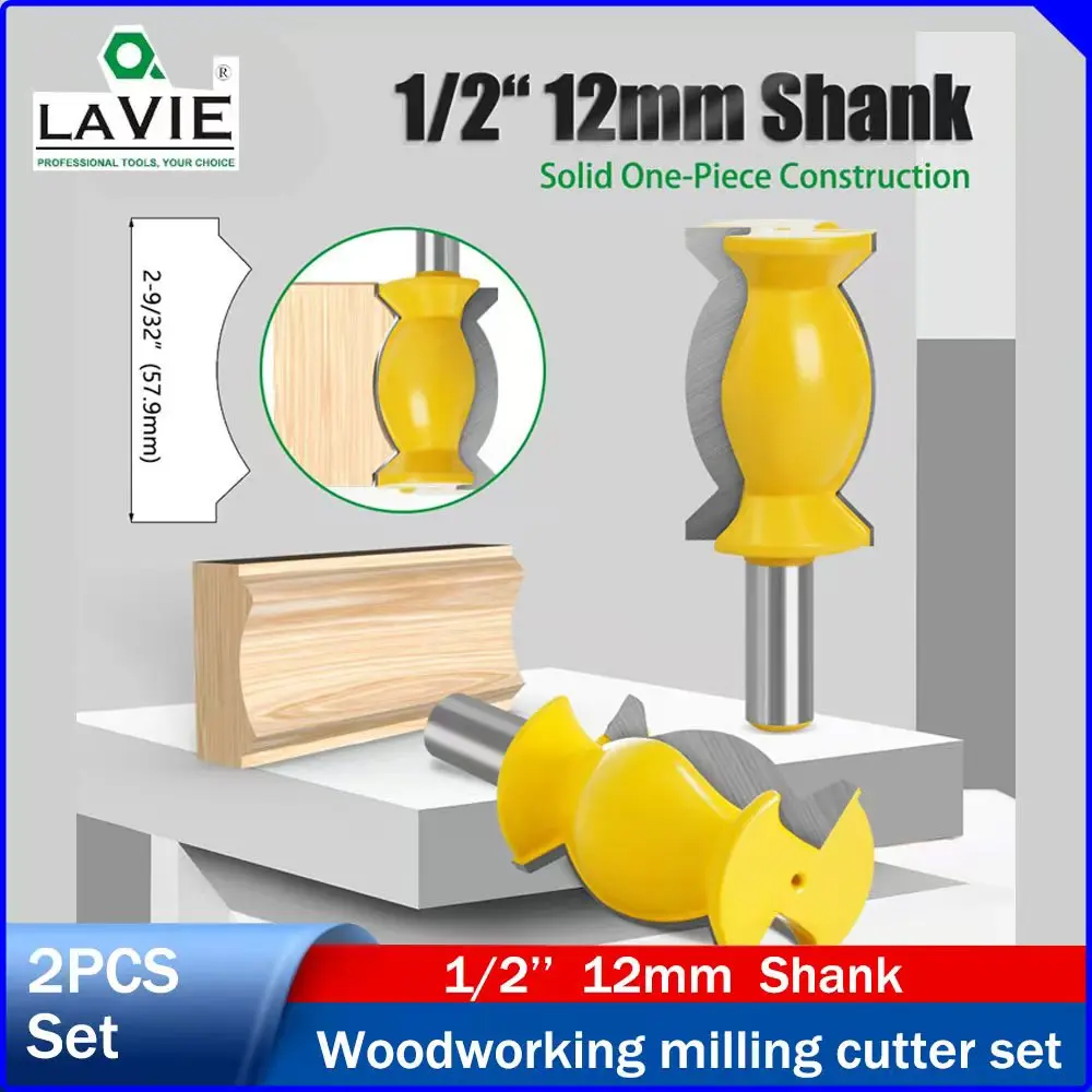 

LAVIE 1/2" 12mm Shank Imported Technology Buddha Belly Handrail Router Bit,Tungsten Carbide Molding & Profiled Handrail Cutter