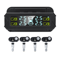 Tire Pressure Monitoring System,Wireless Solar Power TPMS with 5 Alarm Modes,Auto Backlight LCD Display,4 Sensors 0-67 PSI