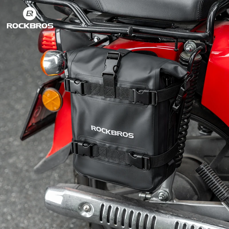 ROCKBROS Motorcycle Saddle Bag 5L Waterproof Motor Crash Bar Bag Large Capacity Saddlebags Back Side Bag For Long Distance