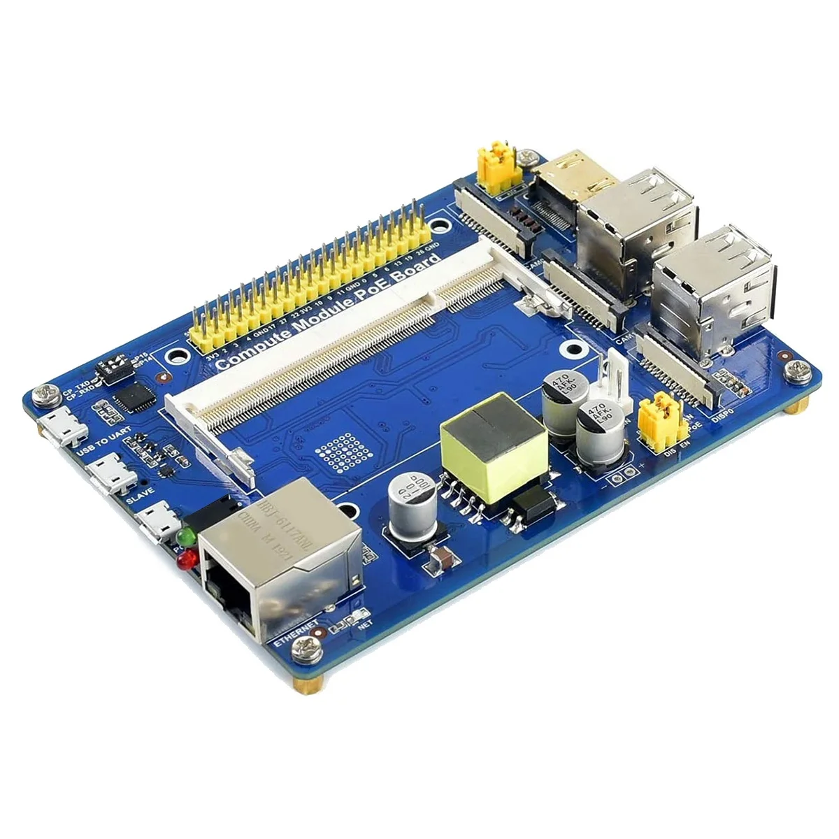 Compute Module IO Board with PoE Feature Composite Breakout Board for Raspberry Pi CM3 / CM3L / CM3+ /