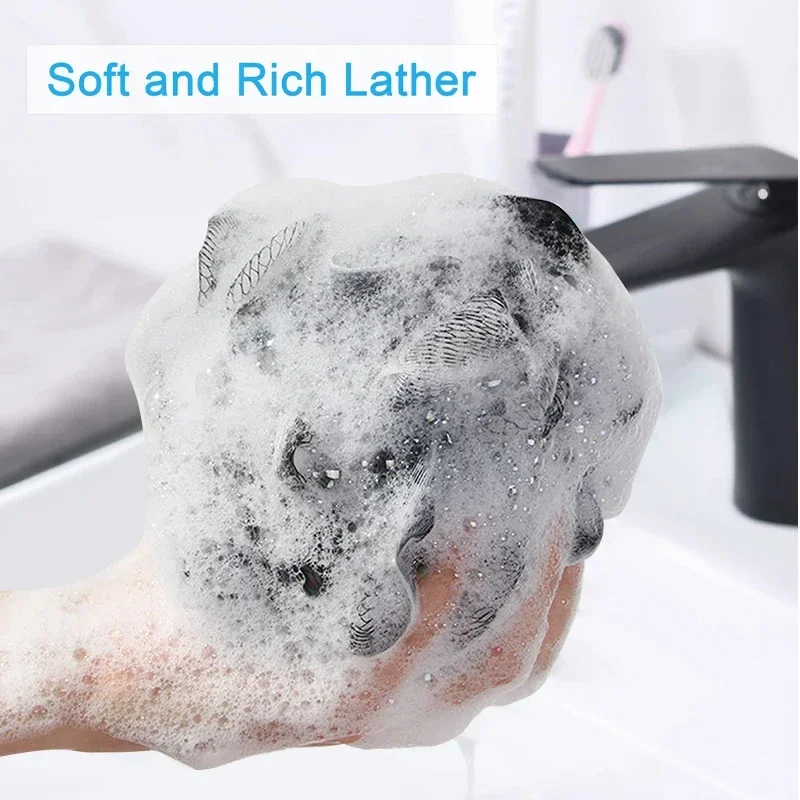 ตาข่ายนุ่มโฟมฟองน้ําอาบน้ํา Exfoliating Body Scrubber Bath Bubble Ball ทําความสะอาดผิวทําความสะอาดเครื่องมืออุปกรณ์ห้องน้ํา