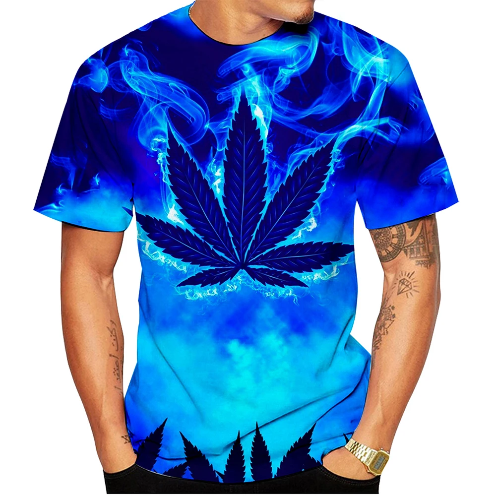 2024New Summer Hipster Weeds Green Leaves Men Women T Shirt 3D Print Seaside Casual Funny T Shirts Plus Size 100-6XL