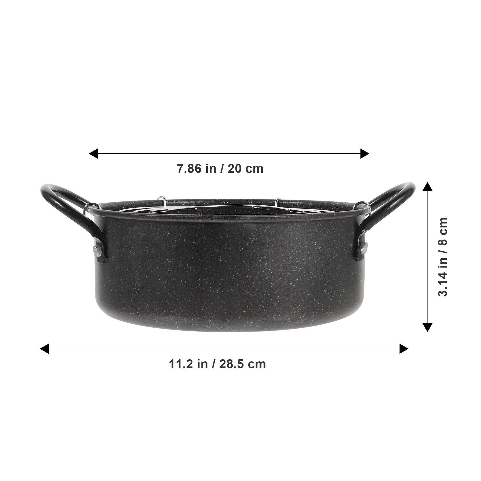 

1 set 1 Set Iron Deep Fry Pan Oil Drip Drainer Frying Pot Tempura Fish Chicken Mini Fryer Pan For Family Picnic Camping Use