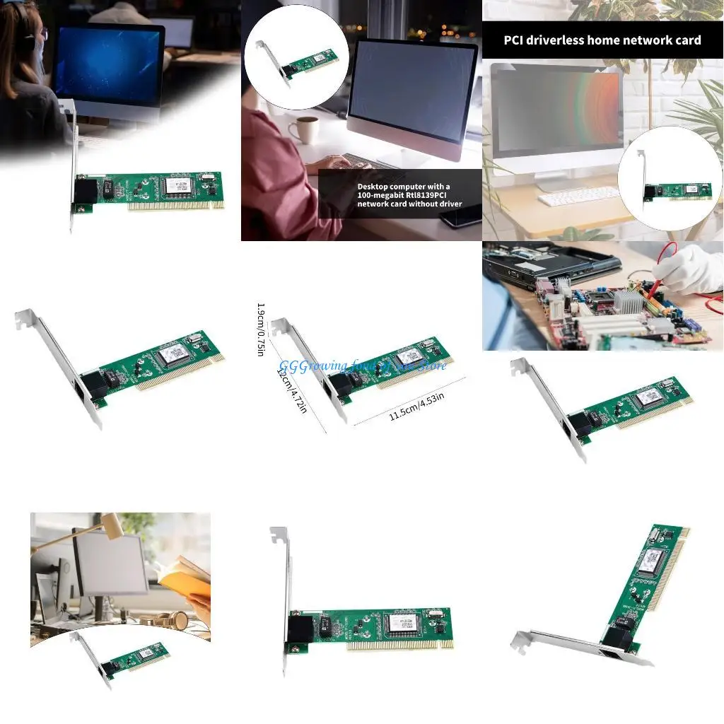 H9EB Desktop Computer PCI Ethernet -adapters stekkers en spelen installatie 100Mbps snelheid brede OS -compatibiliteit