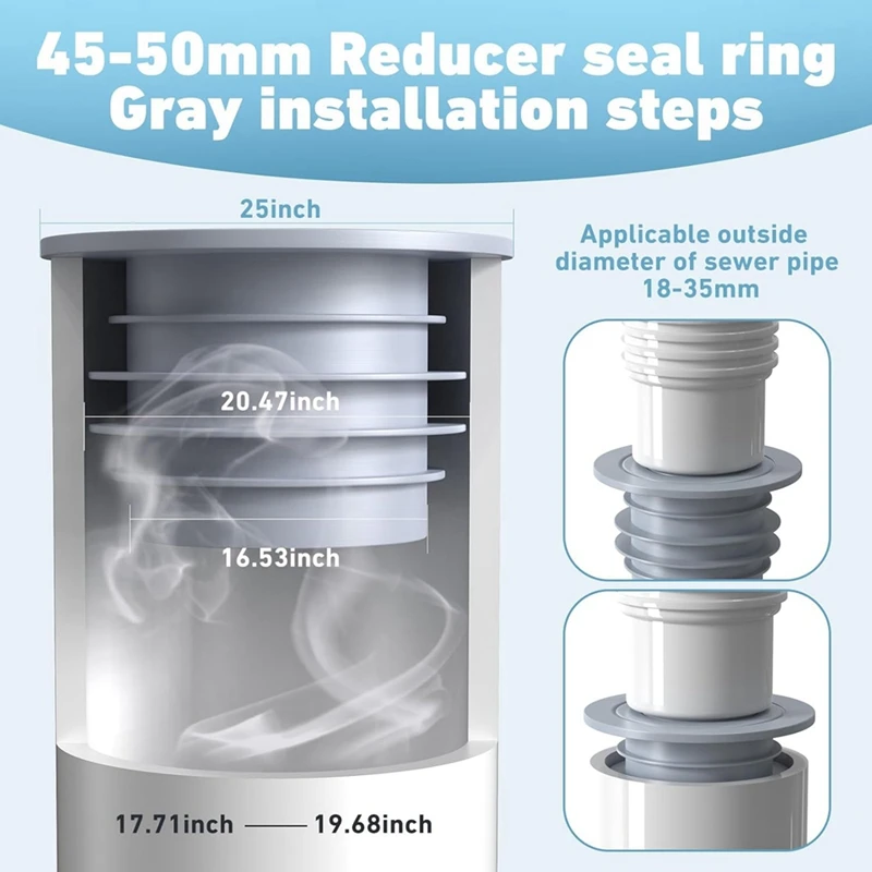 4PCS Floor Drain Sewer Deodorant Cover, 18-35Mm Silicone Anti-Odor Washing Machine Drain Pipe Seal, Ring Sealing Cover