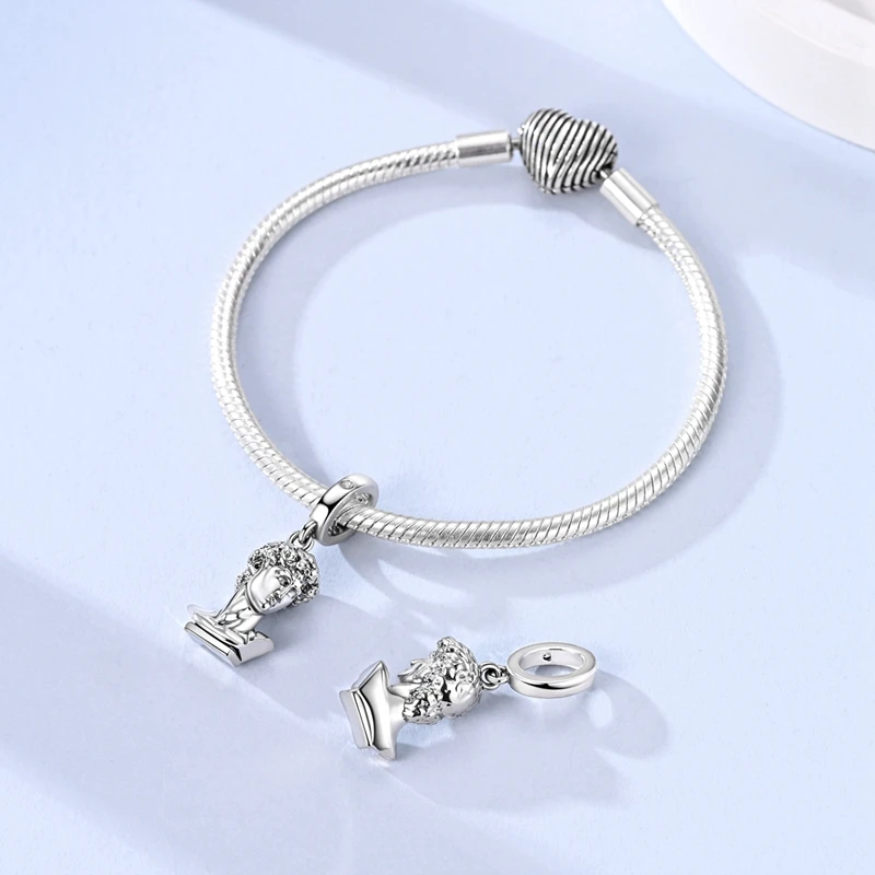 

925 Sterling Silver Statue Charms Pendant For Women Fit Original Bracelet DIY Birthday Party Jewelry Gifts