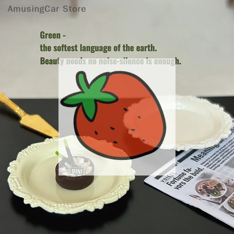 ของเล่นบ้านตุ๊กตาจิ๋วสไตล์เรโทร: ชุดอาหารครัว 3 ชิ้นสำหรับเด็กผู้หญิงเล่นบ้านตุ๊กตา