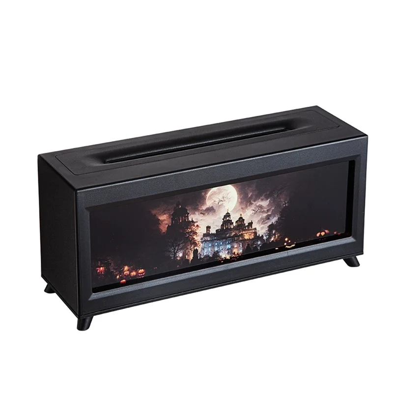 

Диффузор для ароматерапии, 220 мл, увлажнитель с замком с привидениями, пламя, камин, увлажнитель эфирного масла для домашнего офиса, вилка европейского стандарта, черный-A77